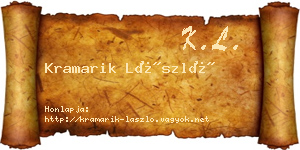 Kramarik László névjegykártya